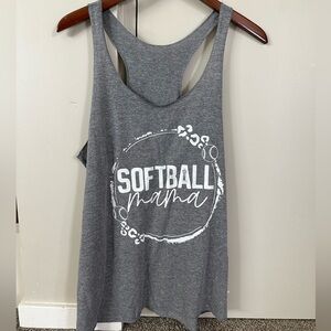 Gray Softball Mama Tank Top